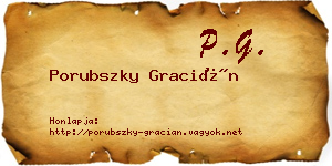 Porubszky Gracián névjegykártya